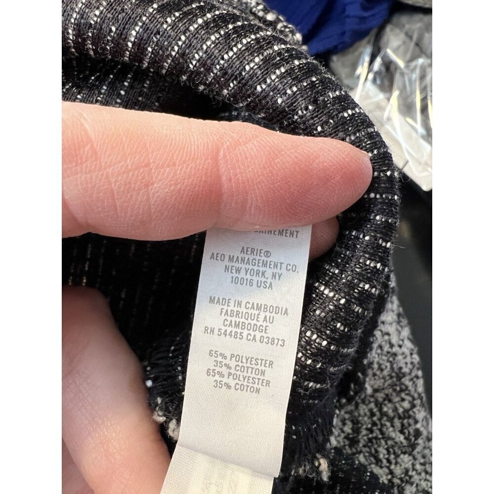 NWOT Aerie OFFLINE Snowday Mock Neck Crop Sweater Pullover Gray Black XL Soft - Picture 11 of 11